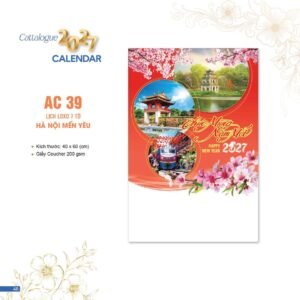 Lịch Bloc 2027 AC Mẫu AC39 (40 x 60 cm) Quà Tết Tri Ân Cán Bộ Nhân Viên in logo doanh nghiệp quà tặng Tết tại Quà Tặng Nhân Viên SG