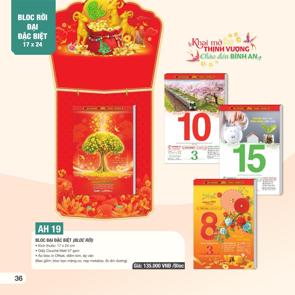 Lịch Bloc Đại Đặc Biệt 2027 AH Mẫu AH19 (17 x 24cm) Quà Tết Tri Ân Cán Bộ Nhân Viên Lịch Bloc Đại Đặc Biệt 2027 AH Mẫu AH19 (17 x 24cm) Quà Tết Tri Ân Cán Bộ Nhân Viên in logo doanh nghiệp quà tặng Tết tại Quà Tặng Nhân Viên SG