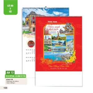 Lịch Treo Tường Lò Xo 7 Tờ 2027 AH Mẫu AH72 (40 x 60 cm) Quà Tết Tri Ân Cán Bộ Nhân Viên in logo doanh nghiệp quà tặng Tết tại Quà Tặng Nhân Viên SG
