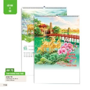 Lịch Treo Tường Lò Xo 7 Tờ 2027 AH Mẫu AH75 (40 x 60cm) Quà Tết Tri Ân Cán Bộ Nhân Viên in logo doanh nghiệp quà tặng Tết tại Quà Tặng Nhân Viên SG