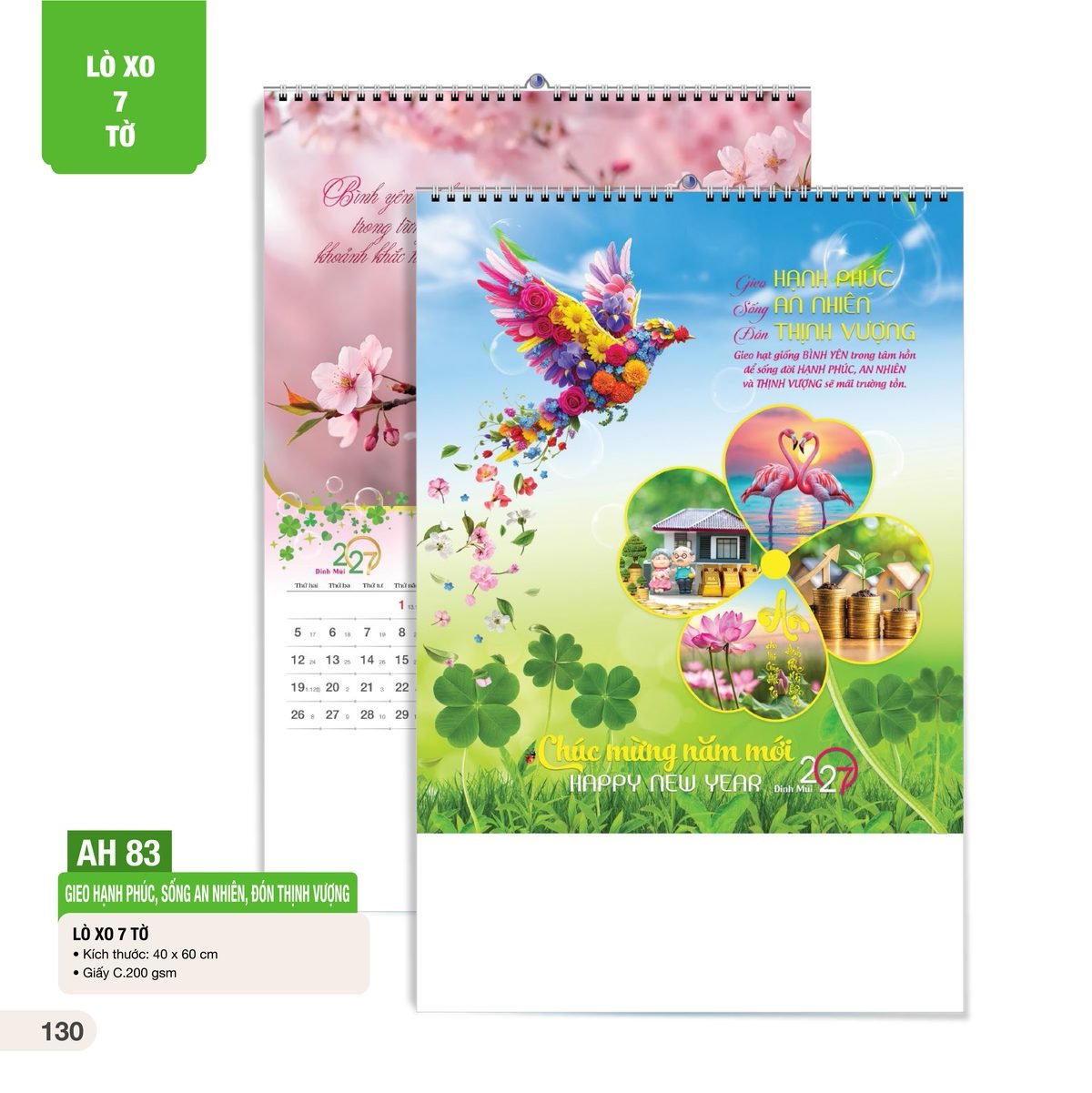 Lịch Treo Tường Lò Xo 7 Tờ 2027 AH Mẫu AH83 (40 x 60cm) Quà Tết Tri Ân Cán Bộ Nhân Viên Lịch Treo Tường Lò Xo 7 Tờ 2027 AH Mẫu AH83 (40 x 60cm) Quà Tết Tri Ân Cán Bộ Nhân Viên in logo doanh nghiệp quà tặng Tết tại Quà Tặng Nhân Viên SG