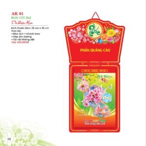 Lịch Bloc 2027 AK Mẫu AK01 (29 x 41 cm) Quà Tết Tri Ân Cán Bộ Nhân Viên in logo doanh nghiệp quà tặng Tết tại Quà Tặng Nhân Viên SG
