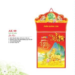 Lịch 52 Tuần 2027 AK Mẫu AK09 (31 x 42 cm) Quà Tết Tri Ân Cán Bộ Nhân Viên in logo doanh nghiệp quà tặng Tết tại Quà Tặng Nhân Viên SG