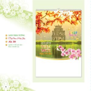 Lịch Treo Tường Lò Xo 2027 AK Mẫu AK30 (40 x 60cm) Quà Tết Tri Ân Cán Bộ Nhân Viên in logo doanh nghiệp quà tặng Tết tại Quà Tặng Nhân Viên SG