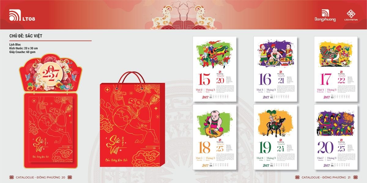 Lịch Bloc Đông Phương 2027 DP09 Quà Tết Tri Ân Cán Bộ Nhân Viên