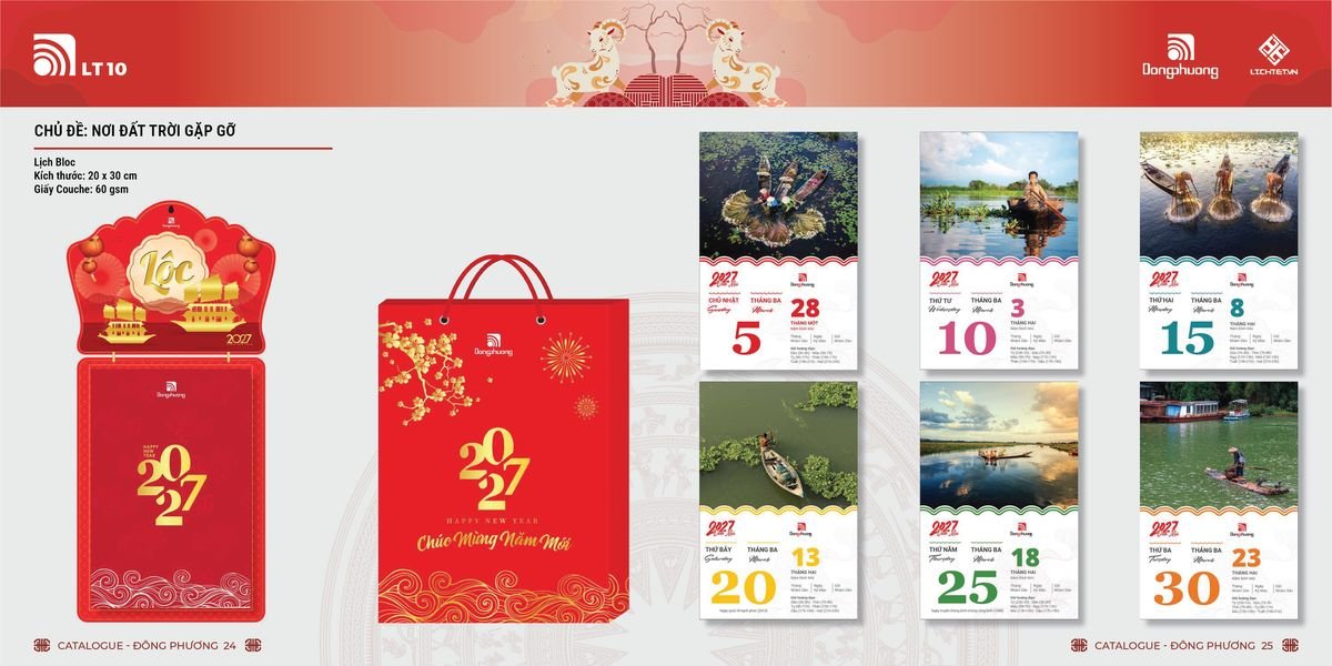 Lịch Bloc Đông Phương 2027 DP11 Quà Tết Tri Ân Cán Bộ Nhân Viên