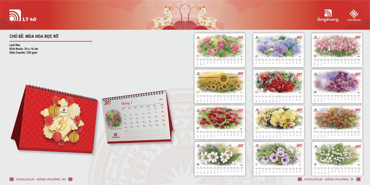 Lịch Bloc Đông Phương 2027 DP44 Quà Tết Tri Ân Cán Bộ Nhân Viên