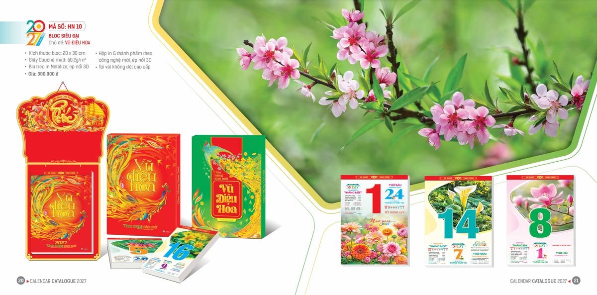Lịch Bloc Hoa Niên 2027 Đông Phương DPHN09 Quà Tết Tri Ân Cán Bộ Nhân Viên
