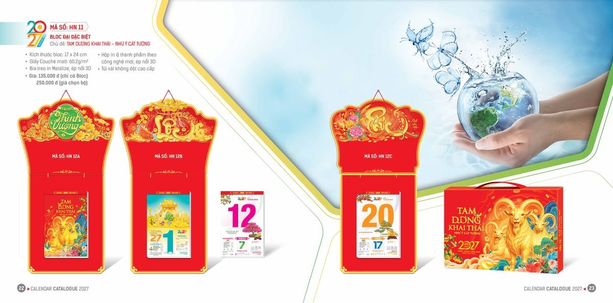 Lịch Bloc Hoa Niên 2027 Đông Phương DPHN10 Quà Tết Tri Ân Cán Bộ Nhân Viên