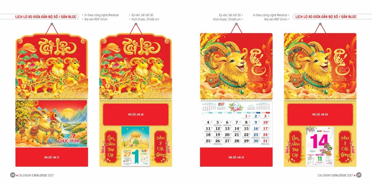 Lịch Bloc Hoa Niên 2027 Đông Phương DPHN13 Quà Tết Tri Ân Cán Bộ Nhân Viên
