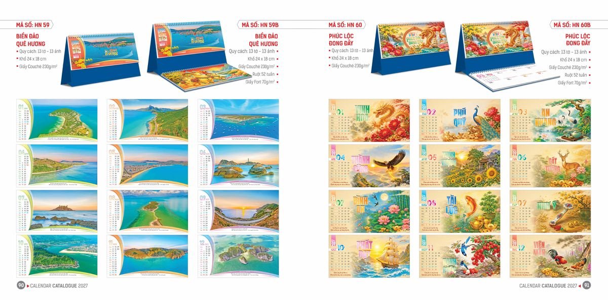 Lịch Bloc Hoa Niên 2027 Đông Phương DPHN44 Quà Tết Tri Ân Cán Bộ Nhân Viên