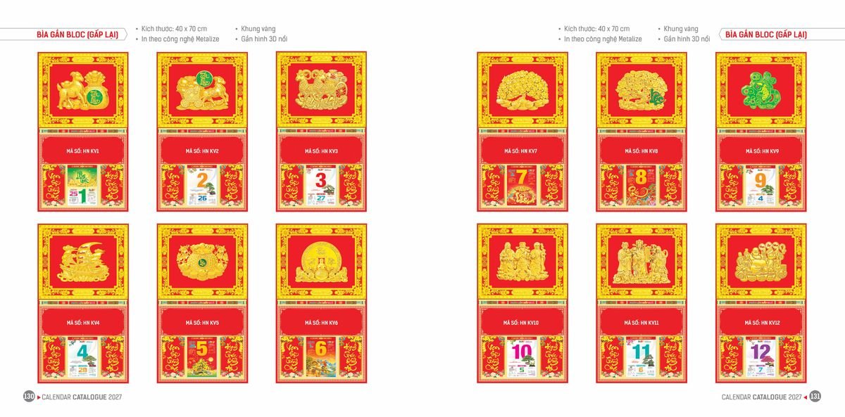Lịch Bloc Hoa Niên 2027 Đông Phương DPHN64 Quà Tết Tri Ân Cán Bộ Nhân Viên