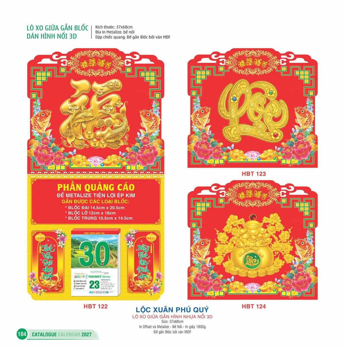 Lịch Treo Tường Lò Xo 2027 HBT Mẫu HBT123 (37 x 68cm) Quà Tết Tri Ân Cán Bộ Nhân Viên Lịch Treo Tường Lò Xo 2027 HBT Mẫu HBT123 (37 x 68cm) Quà Tết Tri Ân Cán Bộ Nhân Viên in logo doanh nghiệp quà tặng Tết tại Quà Tặng Nhân Viên SG