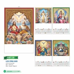 Lịch Treo Tường Nẹp Thiếc 2027 HBT Mẫu HBT30 (45 x 70cm) Quà Tết Tri Ân Cán Bộ Nhân Viên in logo doanh nghiệp quà tặng Tết tại Quà Tặng Nhân Viên SG