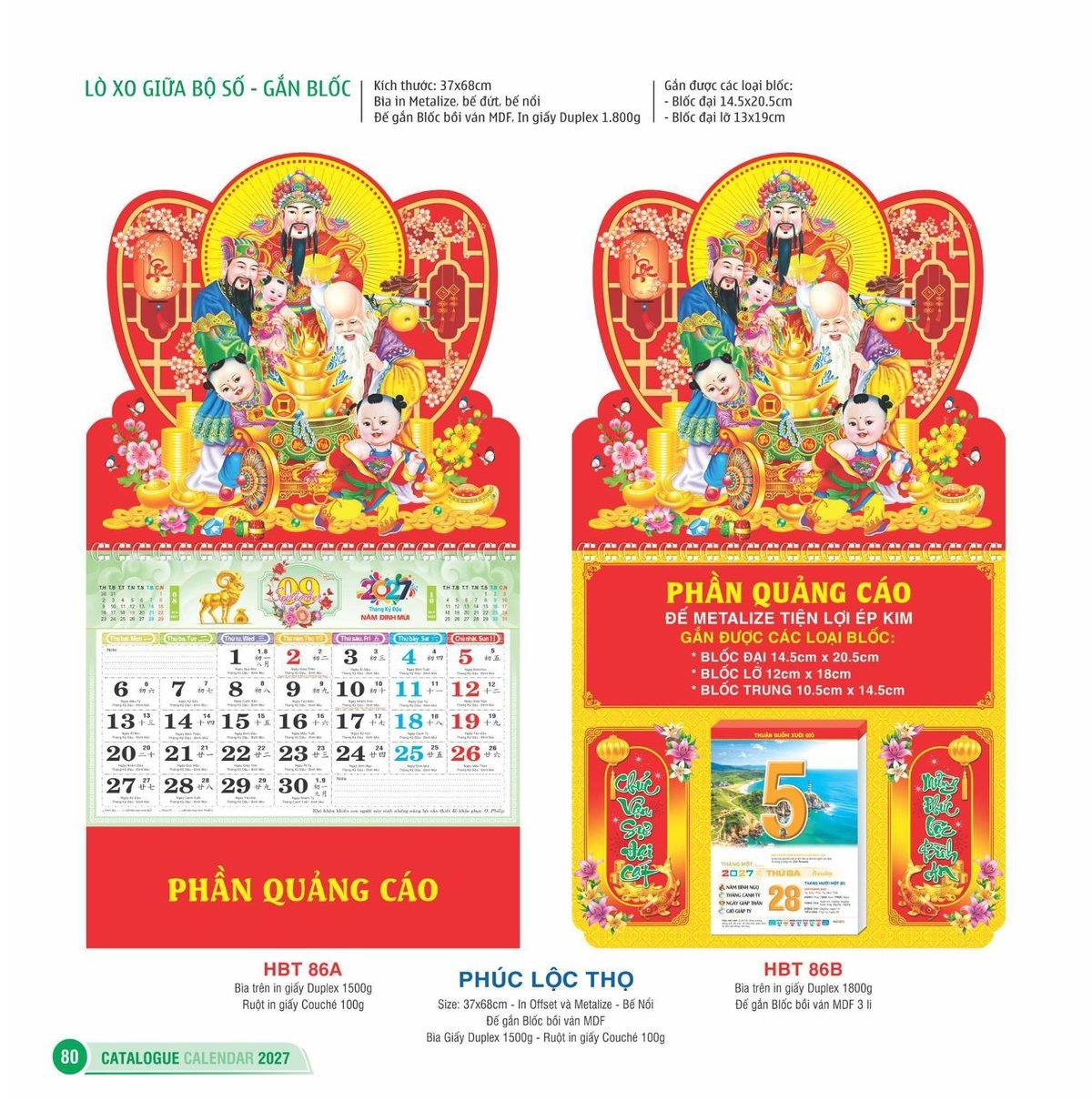 Lịch Treo Tường Lò Xo 2027 HBT Mẫu HBT87B (37 x 68cm) Quà Tết Tri Ân Cán Bộ Nhân Viên Lịch Treo Tường Lò Xo 2027 HBT Mẫu HBT87B (37 x 68cm) Quà Tết Tri Ân Cán Bộ Nhân Viên in logo doanh nghiệp quà tặng Tết tại Quà Tặng Nhân Viên SG