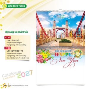Lịch Treo Tường 2027 HT Mẫu HT37 (40 x 60cm) Quà Tết Tri Ân Cán Bộ Nhân Viên in logo doanh nghiệp quà tặng Tết tại Quà Tặng Nhân Viên SG