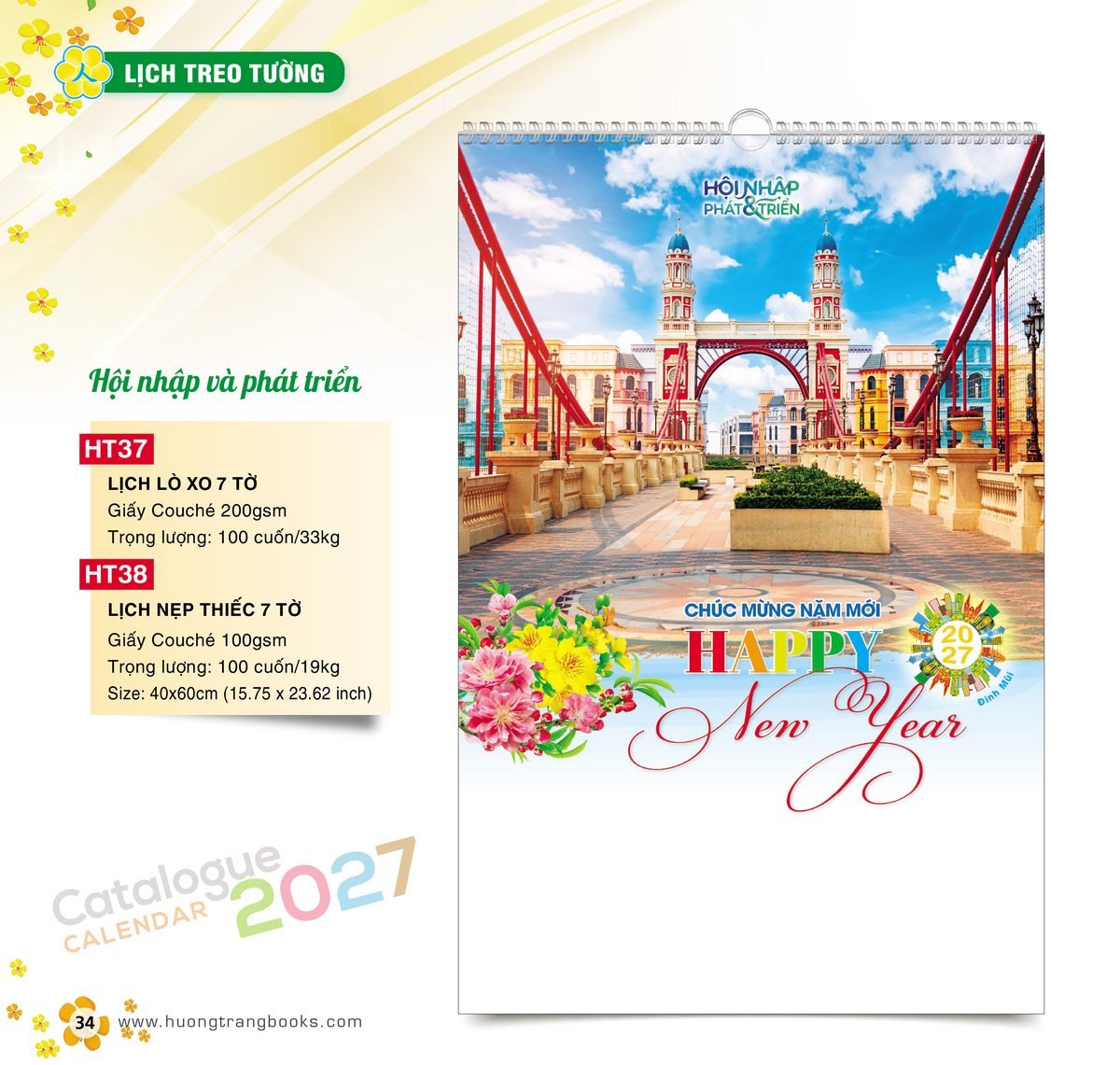 Lịch Treo Tường 2027 HT Mẫu HT37 (40 x 60cm) Quà Tết Tri Ân Cán Bộ Nhân Viên Lịch Treo Tường 2027 HT Mẫu HT37 (40 x 60cm) Quà Tết Tri Ân Cán Bộ Nhân Viên in logo doanh nghiệp quà tặng Tết tại Quà Tặng Nhân Viên SG