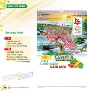 Lịch Treo Tường 2027 HT Mẫu HT47 (40 x 60cm) Quà Tết Tri Ân Cán Bộ Nhân Viên in logo doanh nghiệp quà tặng Tết tại Quà Tặng Nhân Viên SG