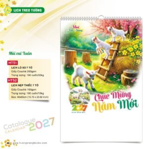 Lịch Treo Tường 2027 HT Mẫu HT51 (40 x 60cm) Quà Tết Tri Ân Cán Bộ Nhân Viên in logo doanh nghiệp quà tặng Tết tại Quà Tặng Nhân Viên SG