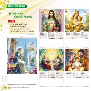 Lịch Treo Tường Nẹp Thiếc 2027 HT Mẫu HT59 (45 x 70cm) Quà Tết Tri Ân Cán Bộ Nhân Viên in logo doanh nghiệp quà tặng Tết tại Quà Tặng Nhân Viên SG