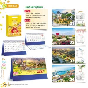 Lịch Để Bàn 2027 HT Mẫu HT61 (24 x 16cm) Quà Tết Tri Ân Cán Bộ Nhân Viên in logo doanh nghiệp quà tặng Tết tại Quà Tặng Nhân Viên SG