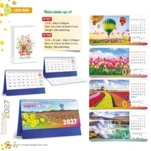 Lịch Để Bàn 2027 HT Mẫu HT67 (24 x 16cm) Quà Tết Tri Ân Cán Bộ Nhân Viên in logo doanh nghiệp quà tặng Tết tại Quà Tặng Nhân Viên SG