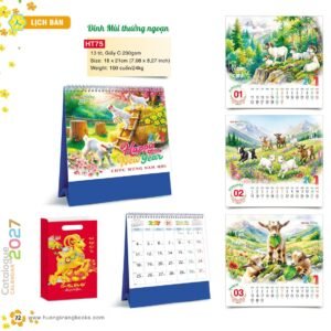 Lịch Để Bàn 2027 HT Mẫu HT75 (18 x 21cm) Quà Tết Tri Ân Cán Bộ Nhân Viên in logo doanh nghiệp quà tặng Tết tại Quà Tặng Nhân Viên SG
