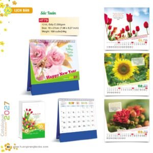 Lịch Bàn Chữ M (Có Note 52 Tuần) 2027 HT Mẫu HT79 (18 x 21cm) Quà Tết Tri Ân Cán Bộ Nhân Viên in logo doanh nghiệp quà tặng Tết tại Quà Tặng Nhân Viên SG
