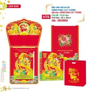 Lịch Bloc Siêu Đại 2027 HT Mẫu HT8 (20 x 30cm) Quà Tết Tri Ân Cán Bộ Nhân Viên in logo doanh nghiệp quà tặng Tết tại Quà Tặng Nhân Viên SG