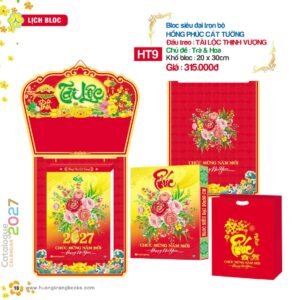 Lịch Bloc Siêu Đại 2027 HT Mẫu HT9 (20 x 30cm) Quà Tết Tri Ân Cán Bộ Nhân Viên in logo doanh nghiệp quà tặng Tết tại Quà Tặng Nhân Viên SG