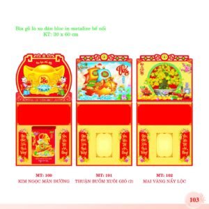 Bìa Lò Xo Dán Bloc 2027 MT Mẫu MT102 (30 x 60cm) Quà Tết Tri Ân Cán Bộ Nhân Viên in logo doanh nghiệp quà tặng Tết tại Quà Tặng Nhân Viên SG