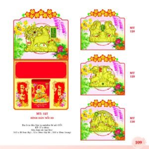 Bìa Lò Xo Dán Bloc 2027 MT Mẫu MT128 (37 x 68cm) Quà Tết Tri Ân Cán Bộ Nhân Viên in logo doanh nghiệp quà tặng Tết tại Quà Tặng Nhân Viên SG