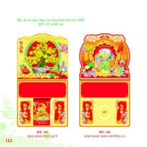 Bìa Lò Xo Dán Bloc 2027 MT Mẫu MT138 - Kim Ngọc Mãn Đường (37 x 68cm) Quà Tết Tri Ân Cán Bộ Nhân Viên in logo doanh nghiệp quà tặng Tết tại Quà Tặng Nhân Viên SG