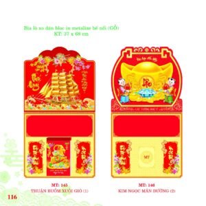 Bìa Lò Xo Dán Bloc 2027 MT Mẫu MT146 - Cát Tường Như Ý (37 x 68cm) Quà Tết Tri Ân Cán Bộ Nhân Viên in logo doanh nghiệp quà tặng Tết tại Quà Tặng Nhân Viên SG