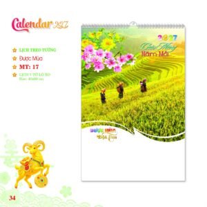 Lịch Treo Tường Lò Xo 2027 MT Mẫu MT17 (40 x 60cm) Quà Tết Tri Ân Cán Bộ Nhân Viên in logo doanh nghiệp quà tặng Tết tại Quà Tặng Nhân Viên SG