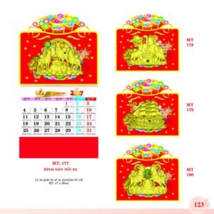 Lịch Treo Tường Lò Xo 2027 MT Mẫu MT177 (37 x 68cm) Quà Tết Tri Ân Cán Bộ Nhân Viên in logo doanh nghiệp quà tặng Tết tại Quà Tặng Nhân Viên SG