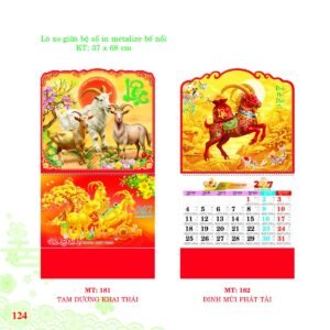 Lịch Treo Tường Lò Xo 2027 MT Mẫu MT181 (37 x 68cm) Quà Tết Tri Ân Cán Bộ Nhân Viên in logo doanh nghiệp quà tặng Tết tại Quà Tặng Nhân Viên SG