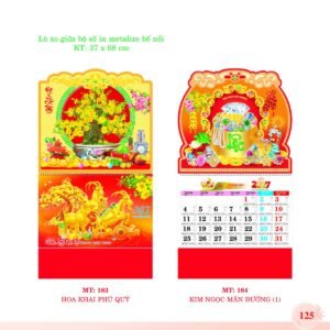 Lịch Treo Tường Lò Xo 2027 MT Mẫu MT184 - Kim Ngọc Mãn Đường (37 x 68cm) Quà Tết Tri Ân Cán Bộ Nhân Viên in logo doanh nghiệp quà tặng Tết tại Quà Tặng Nhân Viên SG