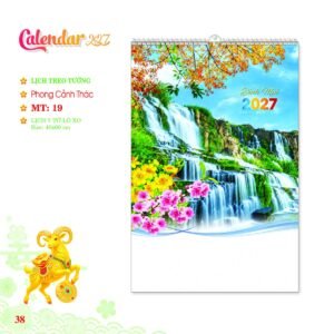Lịch Treo Tường Lò Xo 2027 MT Mẫu MT19 (40 x 60 cm) Quà Tết Tri Ân Cán Bộ Nhân Viên in logo doanh nghiệp quà tặng Tết tại Quà Tặng Nhân Viên SG