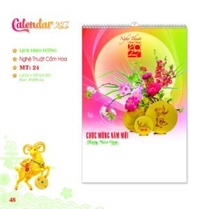 Lịch Treo Tường Lò Xo 2027 MT Mẫu MT24 (40 x 60cm) Quà Tết Tri Ân Cán Bộ Nhân Viên in logo doanh nghiệp quà tặng Tết tại Quà Tặng Nhân Viên SG