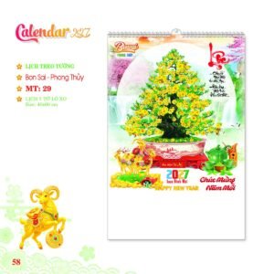 Lịch Treo Tường Lò Xo 2027 MT Mẫu MT29 (40 x 60cm) Quà Tết Tri Ân Cán Bộ Nhân Viên in logo doanh nghiệp quà tặng Tết tại Quà Tặng Nhân Viên SG