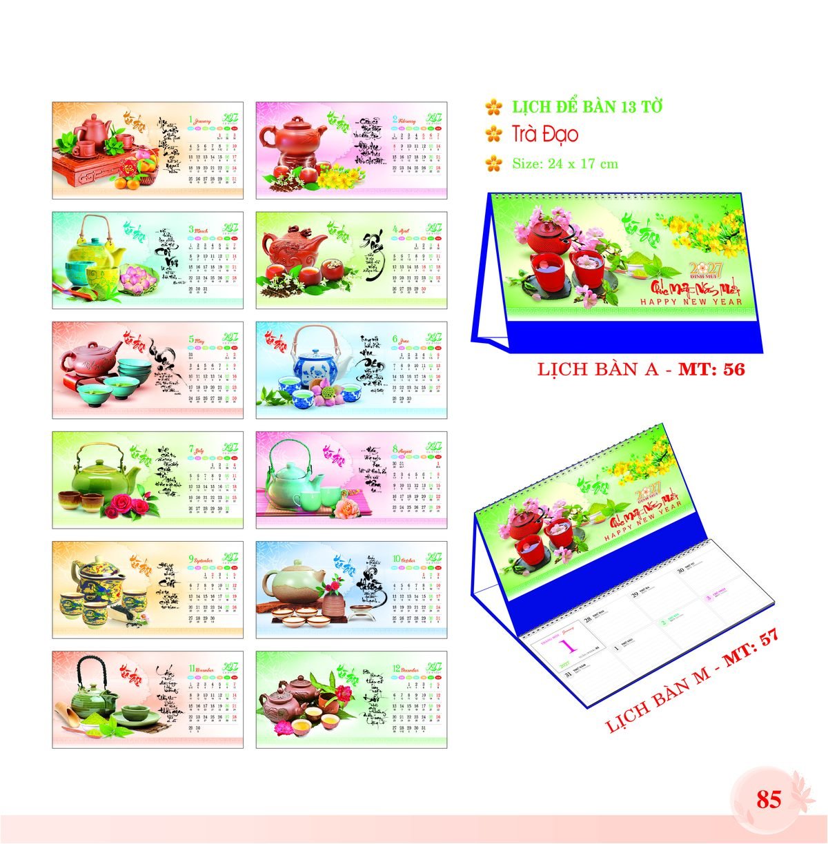 Lịch Để Bàn 2027 MT Mẫu MT56 (24 x 17cm) Quà Tết Tri Ân Cán Bộ Nhân Viên Lịch Để Bàn 2027 MT Mẫu MT56 (24 x 17cm) Quà Tết Tri Ân Cán Bộ Nhân Viên in logo doanh nghiệp quà tặng Tết tại Quà Tặng Nhân Viên SG