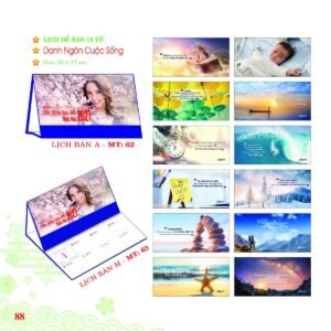 Lịch Để Bàn 2027 MT Mẫu MT62 (24 x 17cm) Quà Tết Tri Ân Cán Bộ Nhân Viên in logo doanh nghiệp quà tặng Tết tại Quà Tặng Nhân Viên SG