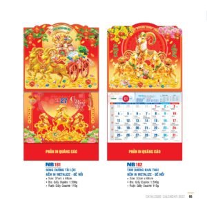 Lịch Bìa Treo 2027 NB Mẫu NB182 (29 x 41 cm) Quà Tết Tri Ân Cán Bộ Nhân Viên in logo doanh nghiệp quà tặng Tết tại Quà Tặng Nhân Viên SG