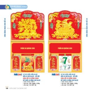 Lịch Treo Tường Lò Xo 2027 NB Mẫu NB244C (37 x 68cm) Quà Tết Tri Ân Cán Bộ Nhân Viên in logo doanh nghiệp quà tặng Tết tại Quà Tặng Nhân Viên SG