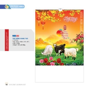 Lịch Treo Tường Lò Xo 2027 NB Mẫu NB252 (16 x 25 cm) Quà Tết Tri Ân Cán Bộ Nhân Viên in logo doanh nghiệp quà tặng Tết tại Quà Tặng Nhân Viên SG