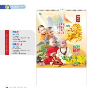 Lịch Treo Tường Lò Xo 2027 NB Mẫu NB257 (40 x 60cm) Quà Tết Tri Ân Cán Bộ Nhân Viên in logo doanh nghiệp quà tặng Tết tại Quà Tặng Nhân Viên SG