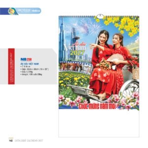 Lịch Treo Tường Lò Xo 2027 NB Mẫu NB258 (16 x 25 cm) Quà Tết Tri Ân Cán Bộ Nhân Viên in logo doanh nghiệp quà tặng Tết tại Quà Tặng Nhân Viên SG