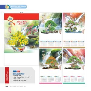 Lịch Treo Tường Nẹp Thiếc 2027 NB Mẫu NB259 (45  x  70cm) Quà Tết Tri Ân Cán Bộ Nhân Viên in logo doanh nghiệp quà tặng Tết tại Quà Tặng Nhân Viên SG