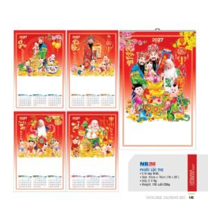 Lịch Treo Tường Nẹp Thiếc 2027 NB Mẫu NB260 (18 x 28 cm) Quà Tết Tri Ân Cán Bộ Nhân Viên in logo doanh nghiệp quà tặng Tết tại Quà Tặng Nhân Viên SG